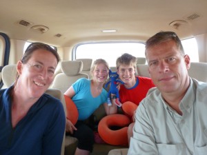 Family in car to Ica Peru